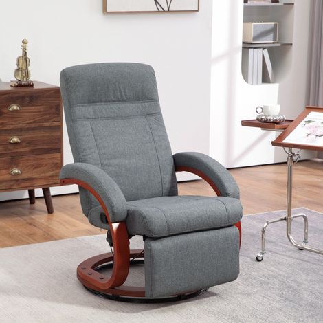 Fauteuil relax pivotant inclinable tissu gris OKMYHOME (1/4)