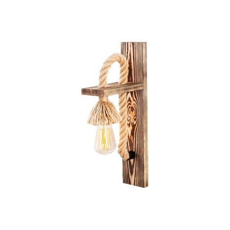 Aplique de pared, madera , madera, 9x18x45, casquillo 1 x E 27 Max 40 W