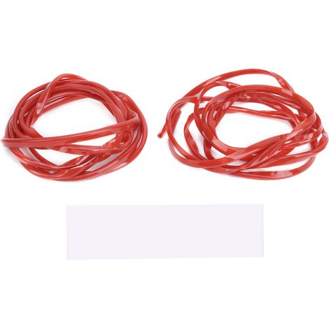 2 bandes anti-collision pour portière auto, 280 cm, caoutchouc anti-rayure, protection universelle rouge (1/5)