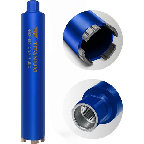 Punta diamantata per carotaggio del calcestruzzo, sega a tazza 92 mm 450 mm titanio (1/5)
