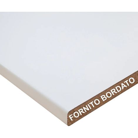 Top cucina colore bianco bordo poliuretano 150x60x2.8H
