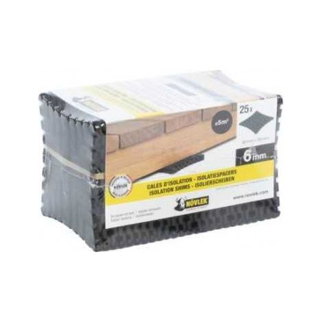 Sud Bois – Cales d'isolation 6mm pour lambourdes bois – Ventilation optimale – Empilables et combinables – Vissage sous lambourde