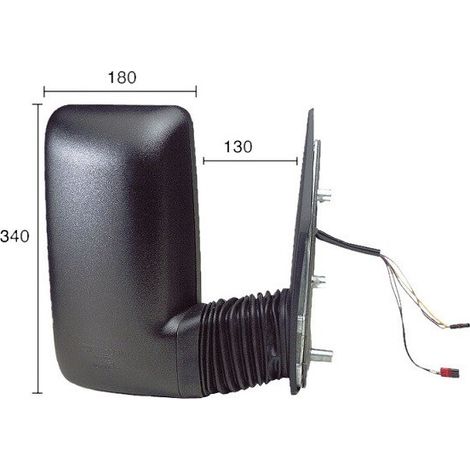 Rétroviseur électrique droit chauffant bras moyen Iveco Daily 2 1999-2006