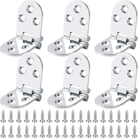 Bisagras planas plegables para puertas de armarios, bisagras para mesas y máquinas de coser, bisagra plegable de solapa en aleación de zinc con (1/4)