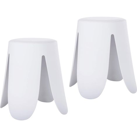 Sgabello Rebecca Mobili Koten 46x30x30 Polipropilene Similpelle Bianco Moderno SET 2 pz (1/5)