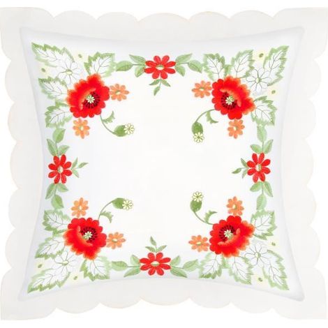 Housses de coussin - AVIZAR - Lot de 2 - 40x40 cm - Brodées - Tableau Floral (1/5)