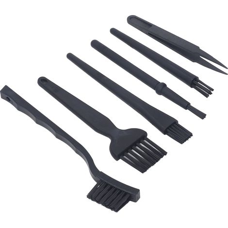 Lot de 6 pinceaux de nettoyage antistatiques avec pinces, poils durs, pour clavier, voiture et appareils électroménagers (1/5)