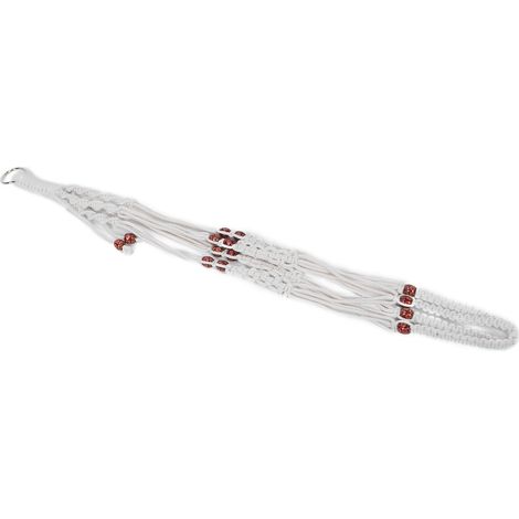 Suspension pour Plantes Intérieure avec Perles en Bois - Pot de Fleurs Décoratif pour la Maison