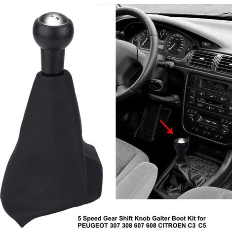 Kit pomello e cuffia del cambio in pelle per Citroën C3 C5 - ALTRO (1/3)