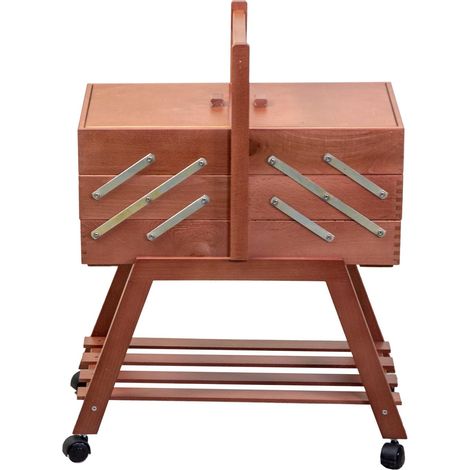 Holzwerkbank Nr. 40 mit Walnussrädern cm45x28h62