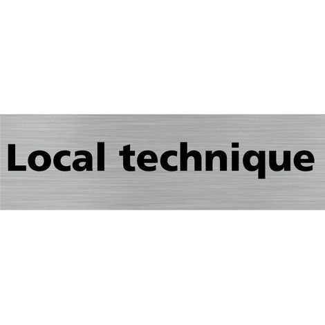 Signaletique.Biz France – Plaque de porte Local technique 170x50 mm – Adhésif aspect aluminium brossé – Pour surfaces lisses – Signalétique moderne et discrète