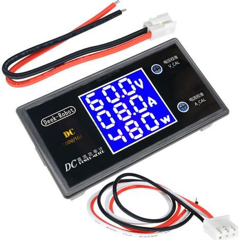 FENOPLASTICAVoltmètre numérique, ampèremètre, wattmètre, tension, courant, DC 0-100 V, 10 A, écran LCD, détecteur de tension, testeur, 12 V, 24 V, 36 V, 1 000 W (1/4)