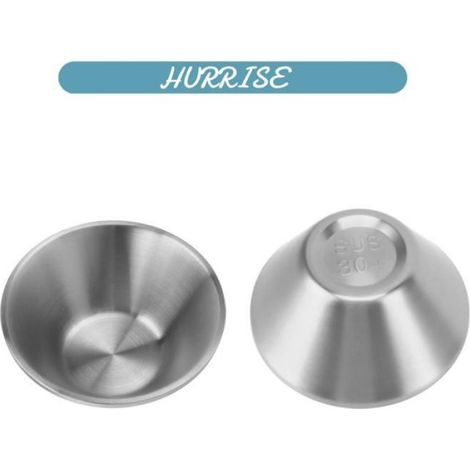 Sonew Saladier Bol à salade en acier inoxydable 304, bol rond en métal à Double couche, culinaires bol Argent 12 cm / 4,7 pouces (1/5)