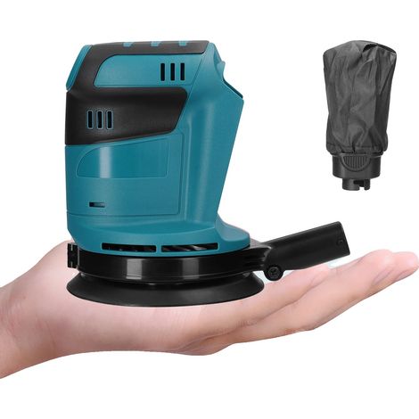 Lijadora orbital, disco de lijado de 125 mm de diámetro, motor sin escobillas, seis velocidades ajustables, funcionamiento eléctrico inalámbrico, apta para superficies de madera y metal. (1/5)