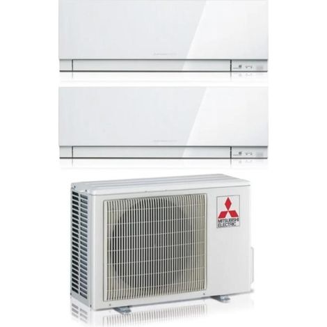 Mitsubishi Electric Dual Split Inverter Klimagerät Serie KIRIGAMINE ZEN WHITE MSZ-EF 18+18 mit MXZ-3F54VF R-32 Wi-Fi Integrated Farbe Weiß 18000+18000