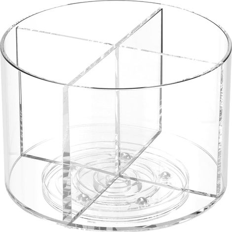 Range-Boissons compartimenté Boîte Rangement Rotative à 360° pour Acrylique Boîte de rangement pour cosmétiques et bijoux, tiroirs, étagères, réfrigérateur, (1/5)