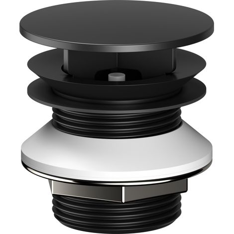 Keuco - Desagüe de lavabo no cerrable de 1 1/4", negro mate 59904370000 (1/3)