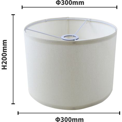 Abat Jour en Tissu pour Lampe de Table Plafond Suspension Abat-jour E27 30cm Beige-blanc (1/5)