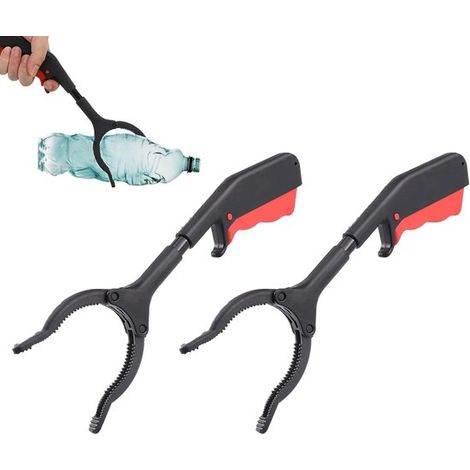 Pince à déchets (lot de 2) - Pince à déchets - Pince de 30 cm pour enfants - Pince de 30 cm pour seniors - Pince de ramassage des déchets pour le recyclage du jardin - Pince courte pour le jardinage (1/5)