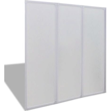 Mampara de baño retráctil de 3 paneles 141 x 132 cm 020003747