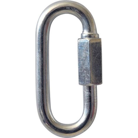 Maillon Rapide - 1 Pièce - Ø7 Mm - Acier Zingué - Pour Chaîne De Sécurité De Remorque - Longueur 65 Mm Largeur 30 Mm Ouverture 8 Mm