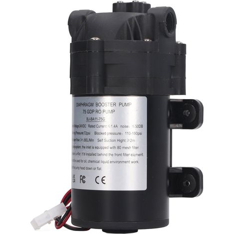 Pompe de surpression à membrane 24 V CC, 36 W, auto-amorçante, pour l'irrigation par transfert et vidange, avec adaptateur UE fileté femelle G3/8", 200-240 V.