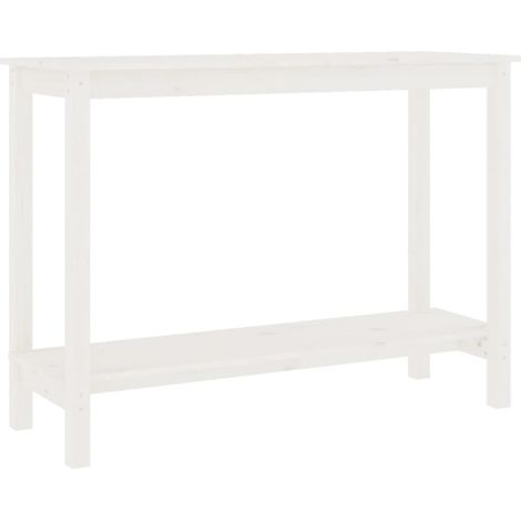 Tavolo Consolle Bianco 110x40x80 cm in Legno Massello di Pino vidaXL