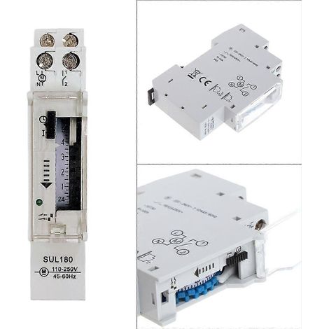 Minuterie programmable analogique 24 heures, relais 250 V, 16 A (1/4)