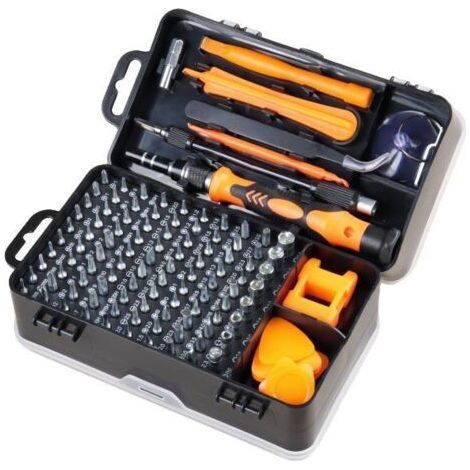 Ciel-Jeu de tournevis magnétique de précision 135 en 1, embouts Torx, outils multifonctions isolés, kit d'outils manuels pour la réparation de téléphones portables (orange) (1/2)