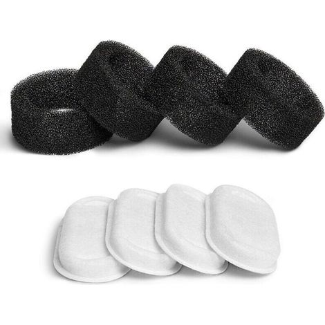 Filtre Fontaine à Eau pour Chat, 8PCS Filtres + 8PCS Éponges, Filtre Fontaine Chat avec la Résine et Charbon Actif