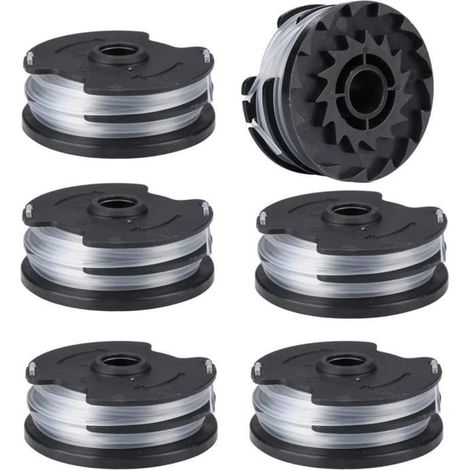 Bobines de fil de fer en nylon pour tondeuse à gazon - 6 rouleaux - Fil de nylon résistant - Blanc (1/4)