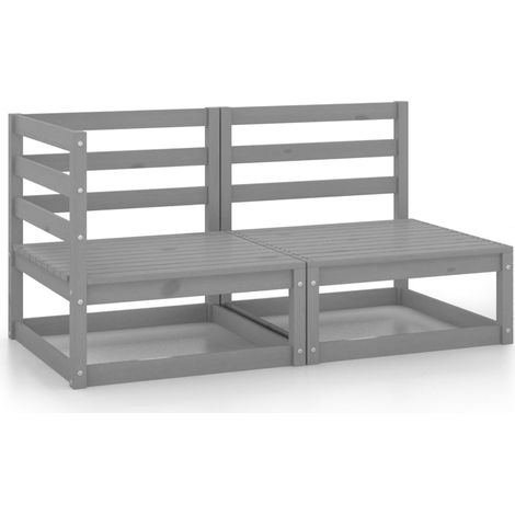 Mobili da giardino mobili da esterno set di mobili 2 pezzi in legno di pino massiccio grigio 020015912