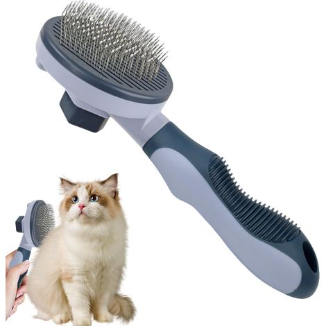 Brosse à Poils pour Chat - Outil De Déshabillage Portable En Acier Inoxydable Anti-Dérapant,Brosse de Toilettage pour Animaux - Pour Chats Intérieur Extérieur Maison Salle de Bain Douche Appartement (1/5)