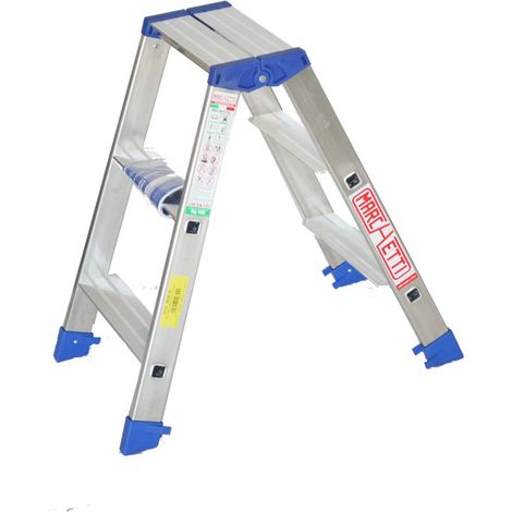 Scala scaletto alluminio doppia salita 3 gradini altezza 75 cm Marchetti GAUDI