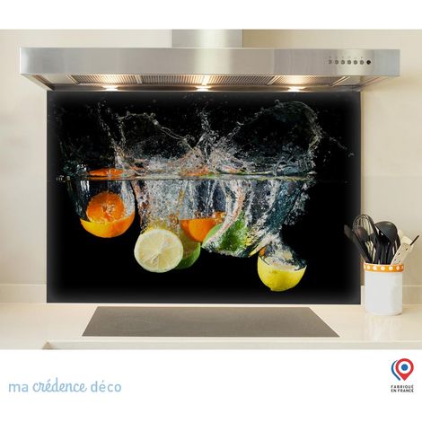 Fond de hotte : Bain d'agrumes - Verre trempé - 60 cm - 70 cm