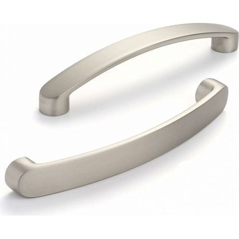 – Set di 6 maniglie per mobili in lega di zinco – Finitura nichel spazzolato – Interasse 160 mm – Viti incluse per una facile installazione (1/5)