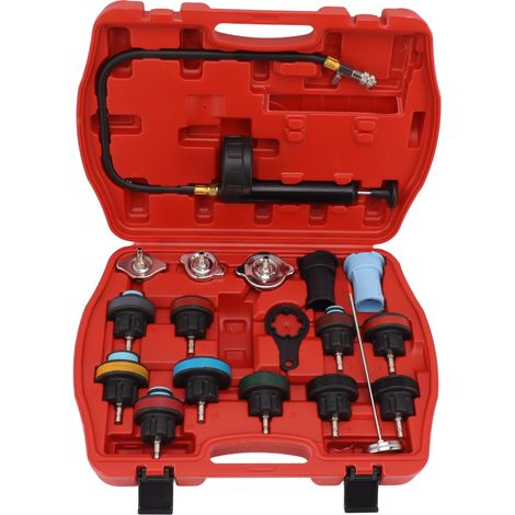 résistant Testeur Kit de testeur pression radiateur 18 pièces, à la rouille, aux chocs et (1/5)