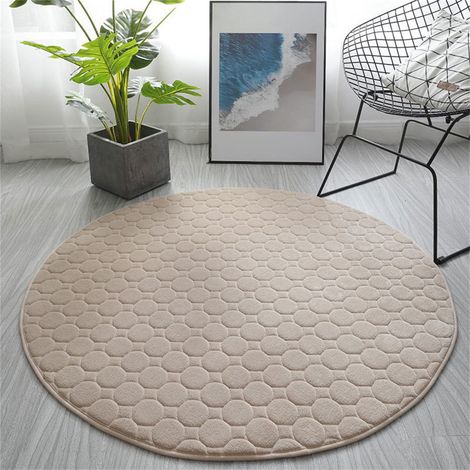 Tapis De Sol - Tapis Moderne En Polyester - Antidérapant - Pour Salon Chambre À Coucher Couloir - 80 x 80 cm (1/2)