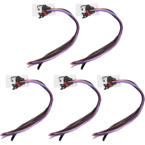 Lot de 5 extensions de cheveux colorées, accessoires décoratifs et élégants pour Halloween, pour enfant, fille et femme, chat noir (1/5)