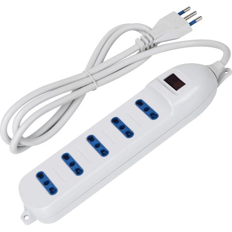 Aigostar Multipresa 5 Posti Bipasso Interruttore Cavo 1.5m 2300W