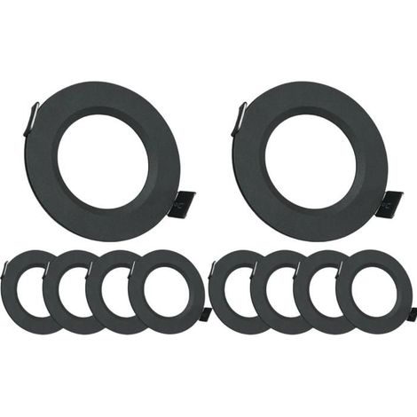 8 Spots LED Encastrables, 5W, Noir, Spot Salle de Bain, IP44, Ultramince 35 mm, Blanc Froid 6000K,Trous Ø70-85mm,Spot, AC 220V-240V (1/5)