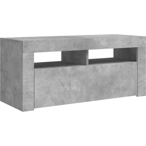 Mueble TV multimedia estantería para televisión buffet para televisión comedor salón dormitorio con luces LED 90 x 35 x 40 cm gris 020026623 (1/3)