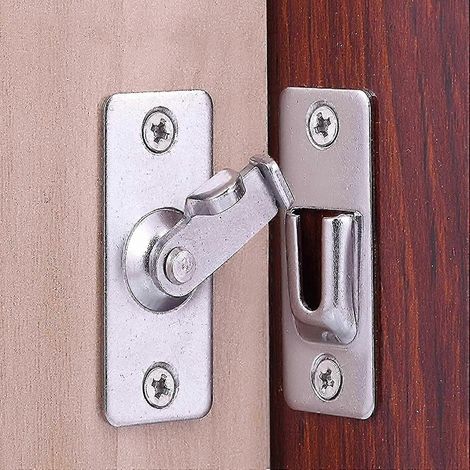 Loquet de porte à angle droit en acier inoxydable à 90 degrés, boulons de porte en acier inoxydable avec vis pour différents types de loquets de porte, loquet de sécurité (1/4)