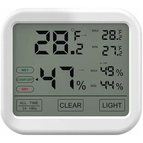 Thermomètre Hygromètre Intérieur avec Haute Précision, Numérique LCD Moniteur Température et Humidité, Indicateur du Niveau de Confort Idéal pour Chambres de Bébé, Maison, Cave, Frigo, Gar (1/5)