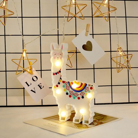 Dekoratives 6-LED-Nachtlicht in Alpakaform für Kinderzimmer, Büro oder Nachttisch (1/5)