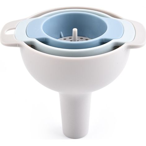 Entonnoir De Cuisine Avec Filtre Tamis - Pour Huile Liquide Poudre - Petit Moyen Grand - Usage Cuisine Maison - Lot De 3 (1/5)
