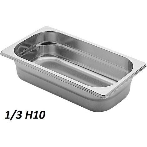 BACINELLA GASTRONOMIA INOX 18/10 AGNELLI 1/3 H100 LT 3,5 SOVRAPPONIBILE 325X175