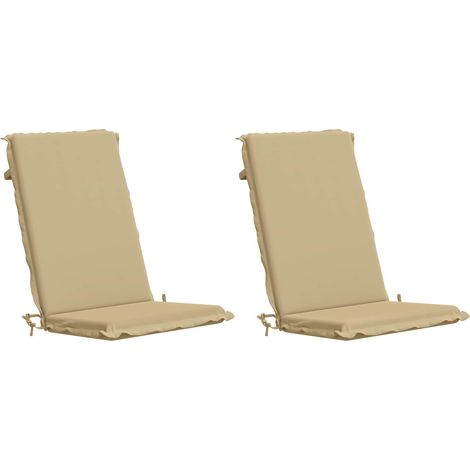 Lot de 2 coussins de chaise à dossier haut GEMERT - 120 × 50 × 6 cm - beige - 100 % polyester (1/4)