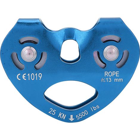 25 kN Aluminiumlegierung Hochleistungs-Seilrollenblock mit Drehgelenk für Kletterzwecke (blau) (1/5)