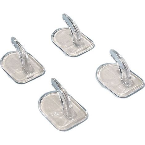 Mini crochets ménagers transparents sans trace, sans perçage, adhésif puissant, crochets adhésifs robustes pour porte de cuisine, lot de 10. (1/4)